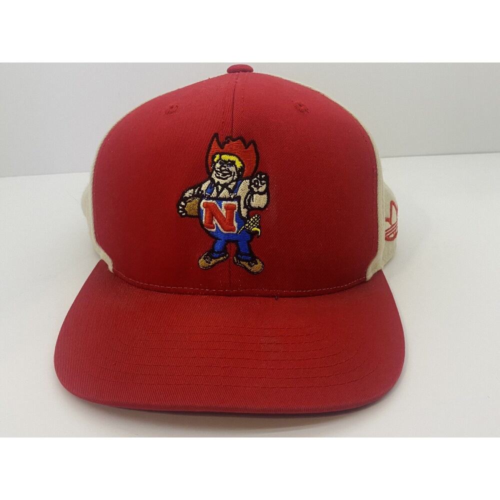 Vintage Nebraska Huskers Adidas Strapback Adjustable Hat Cap Red College Vault